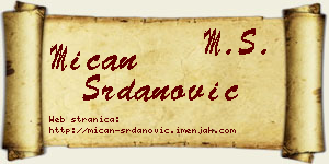 Mićan Srdanović vizit kartica
